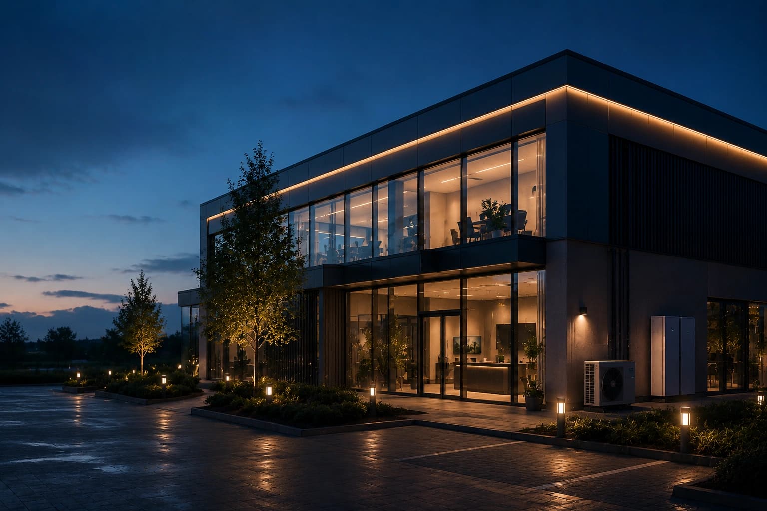 Obiekt usługowy o nowoczesnej architekturze i podwyższonych potrzebach energetycznych