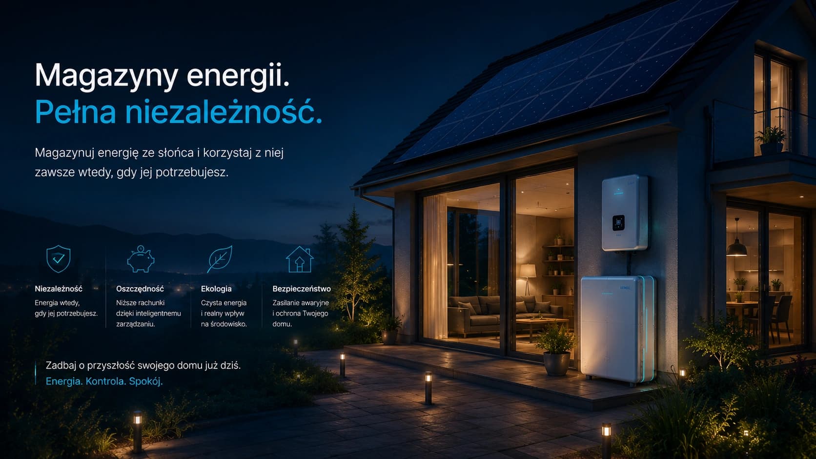 Spokojne tło końcowego wezwania do działania dla magazynu energii